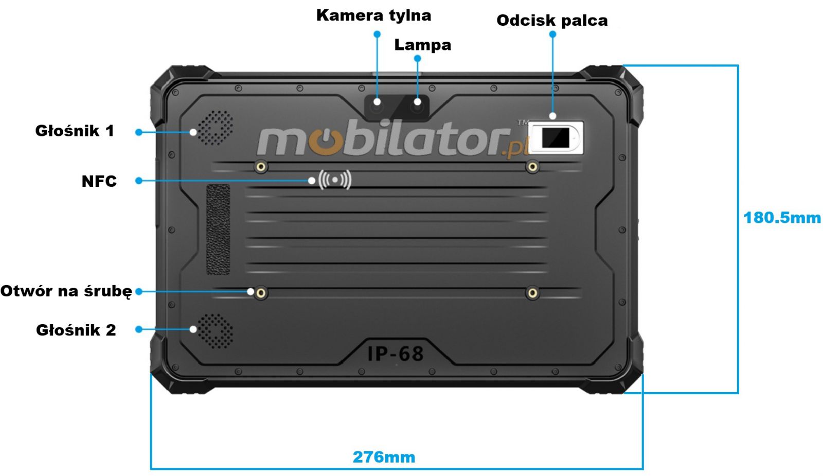 Mobipad 10DS-RTNL wstrzsoodporny przemysowy tablet Windows 11 4G LTE IP66